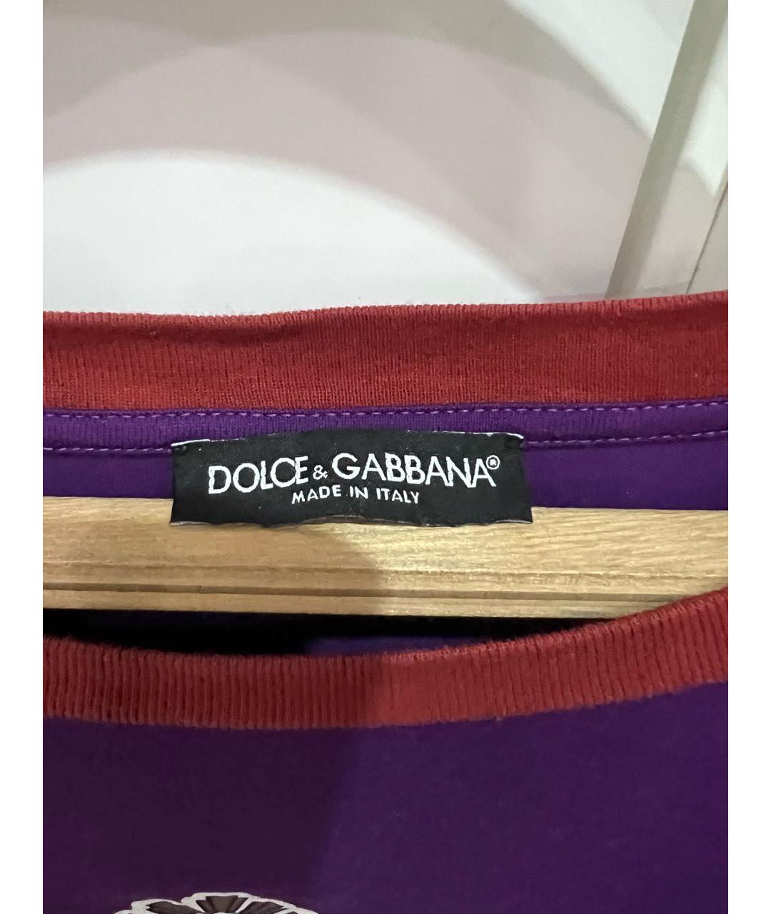 DOLCE&GABBANA Фиолетовая хлопковая футболка, фото 2