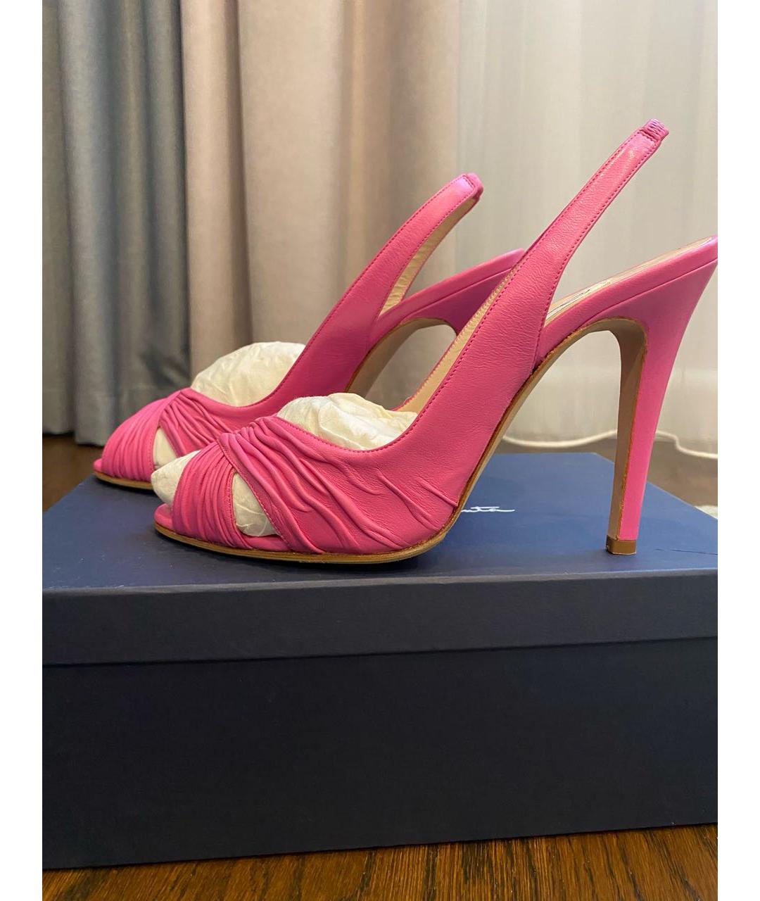 OSCAR DE LA RENTA Розовые кожаные туфли, фото 7