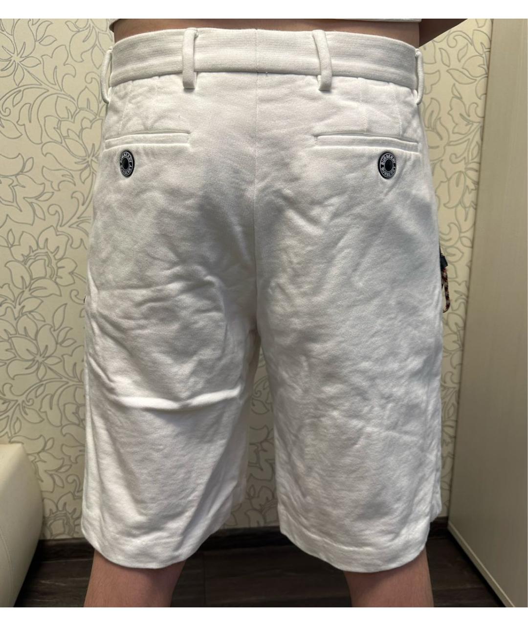 BURBERRY Белые хлопковые шорты, фото 7