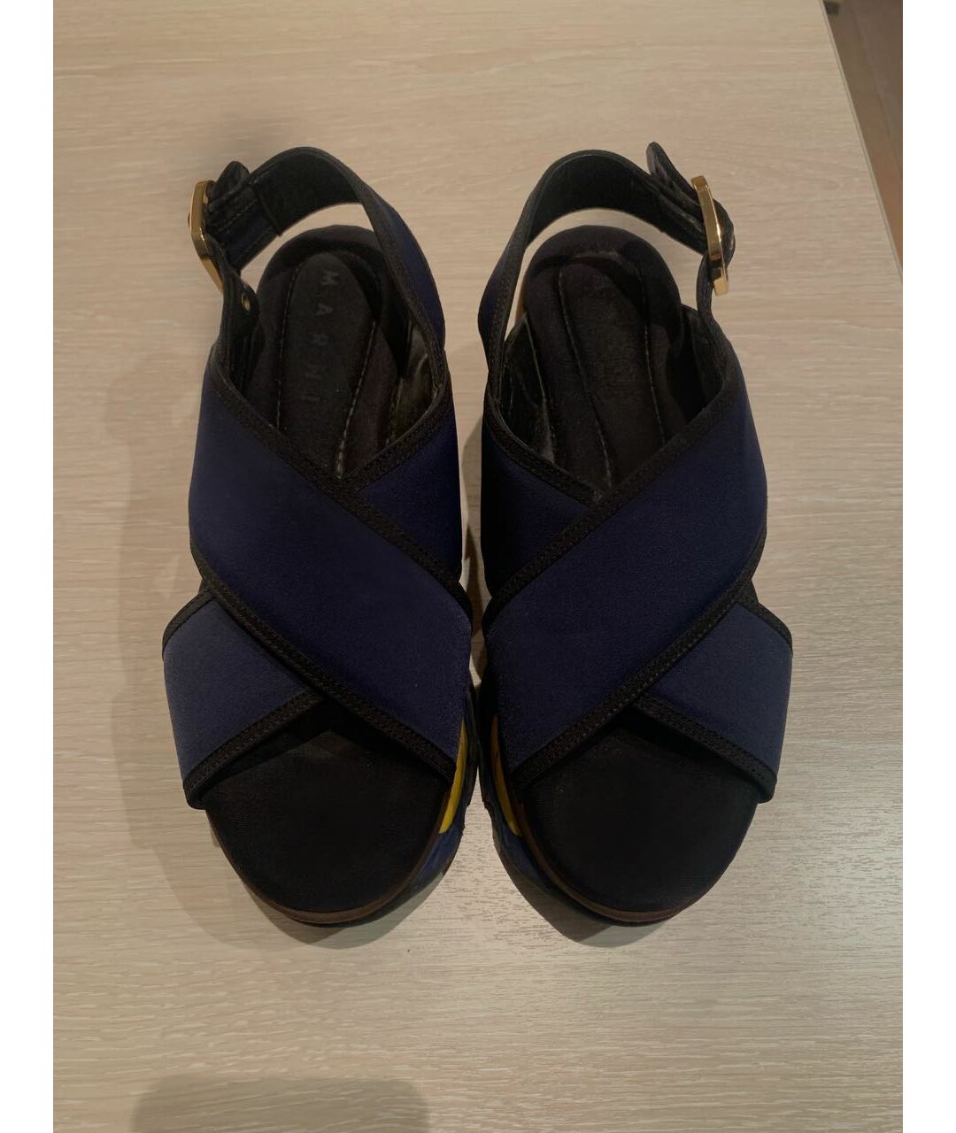 MARNI Синие текстильные сандалии, фото 2