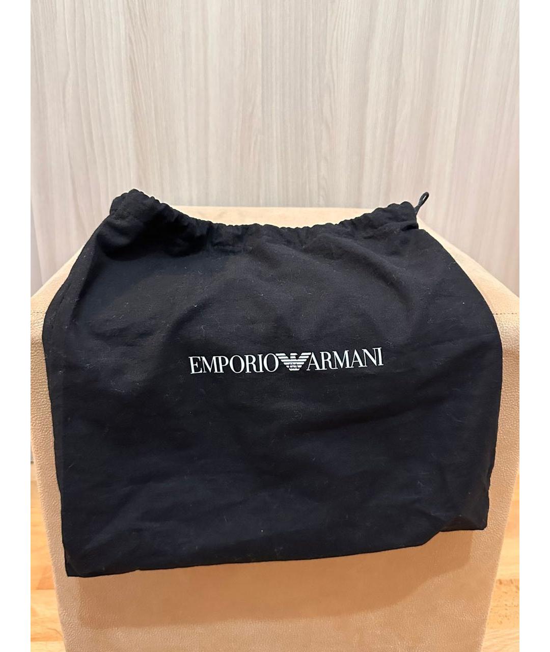 EMPORIO ARMANI Черная кожаная сумка через плечо, фото 6