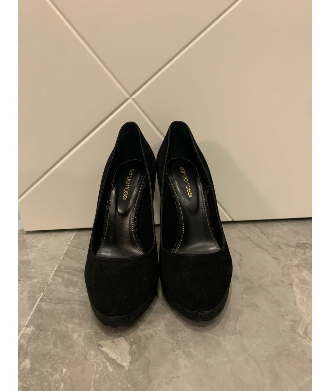 SERGIO ROSSI Черные замшевые туфли, фото 2