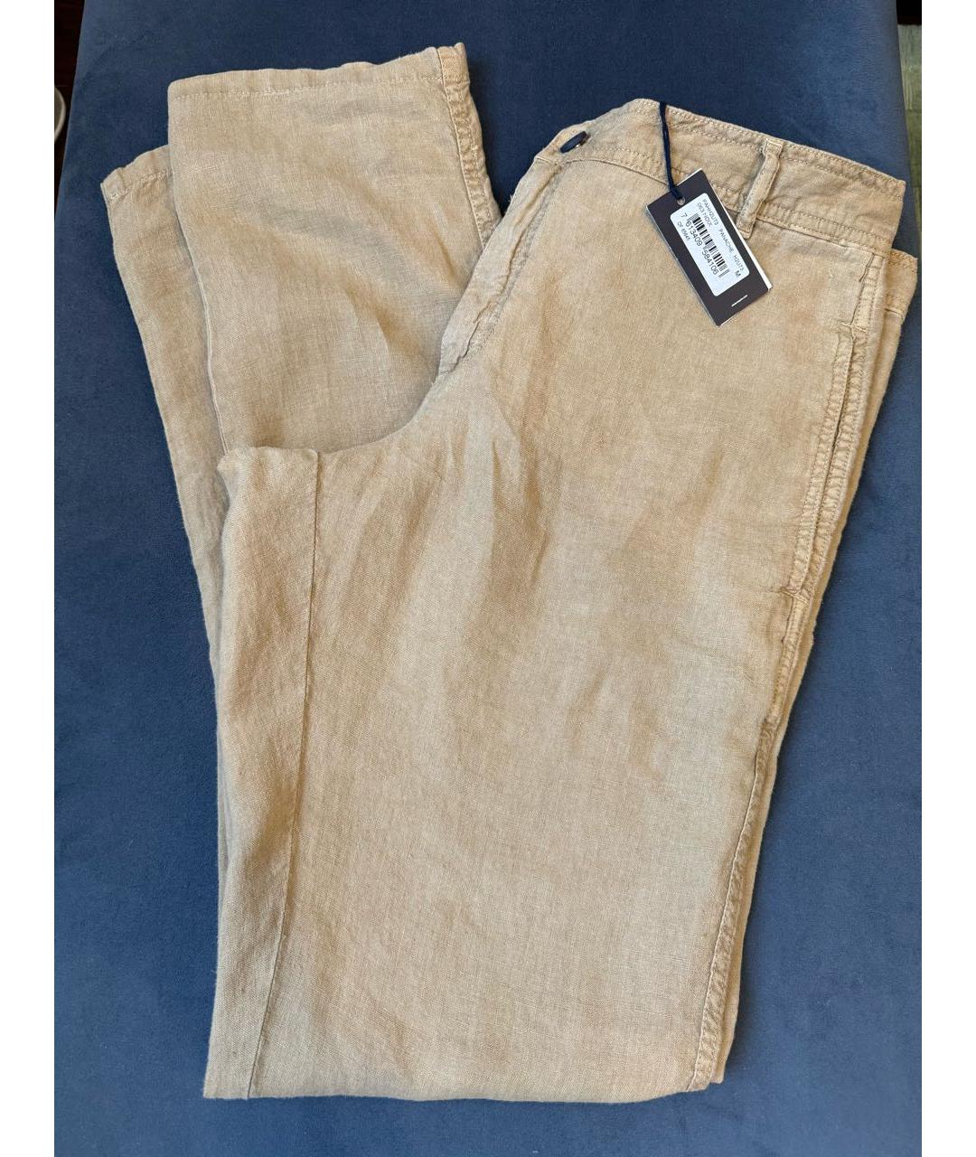 VILEBREQUIN Бежевые льняные повседневные брюки, фото 5