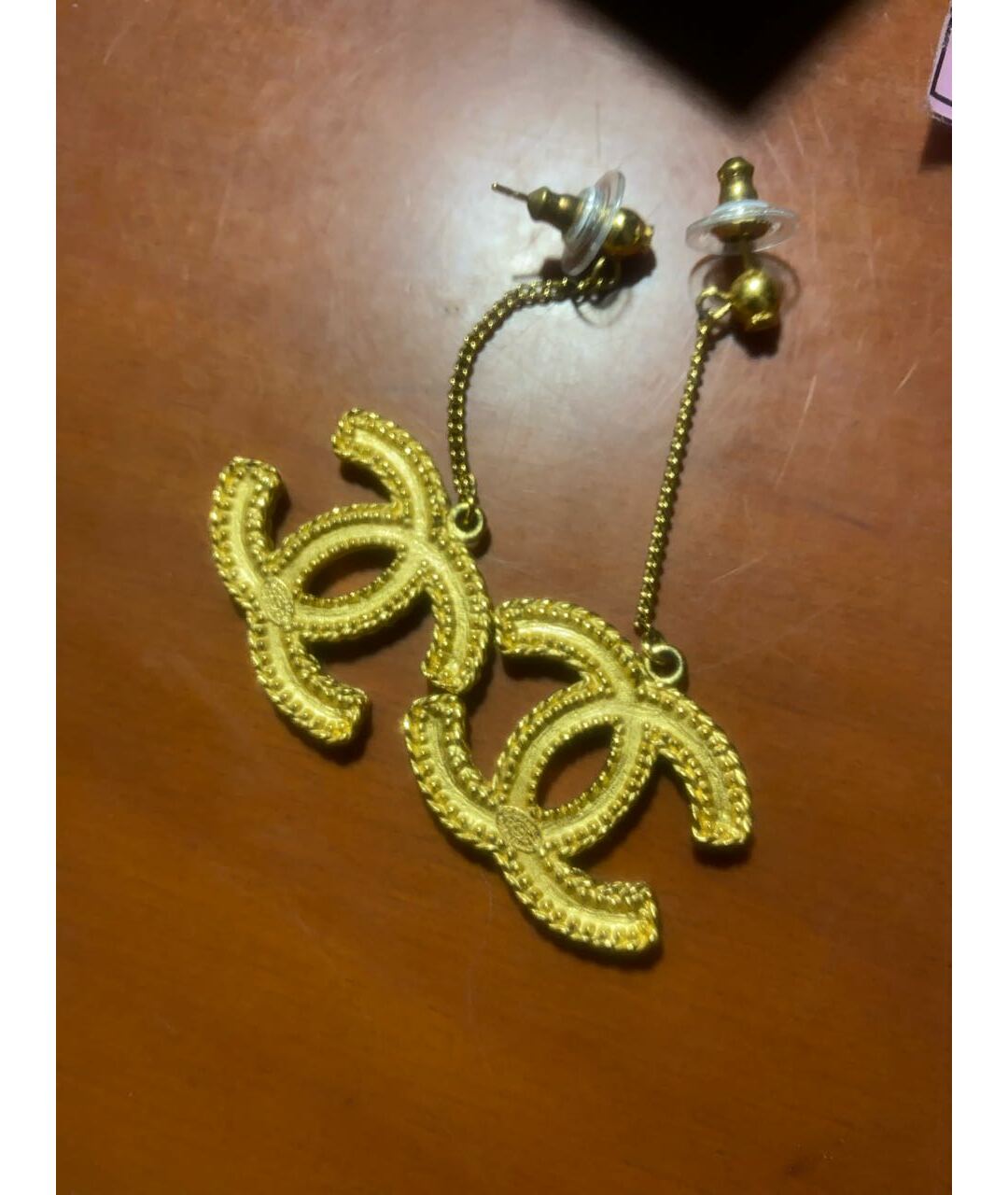 CHANEL PRE-OWNED Золотые металлические серьги, фото 2