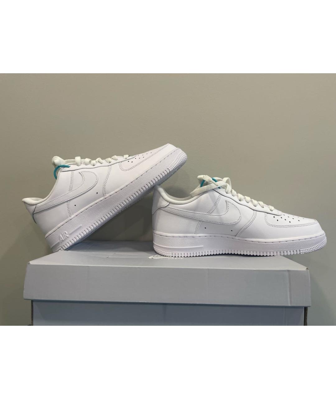 NIKE Белые кожаные низкие кроссовки / кеды, фото 6