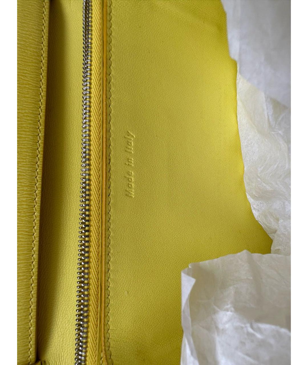 CELINE PRE-OWNED Желтая кожаная сумка через плечо, фото 6