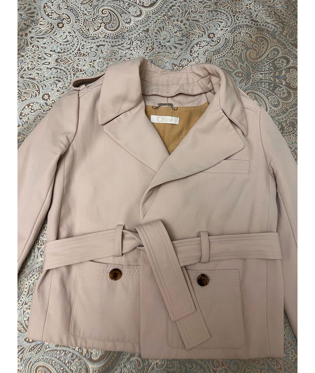 CHLOE Бежевый хлопковый жакет/пиджак, фото 6