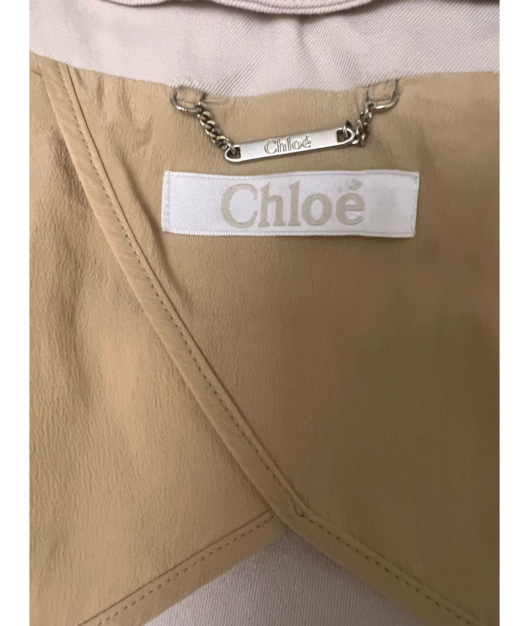 CHLOE Бежевый хлопковый жакет/пиджак, фото 3