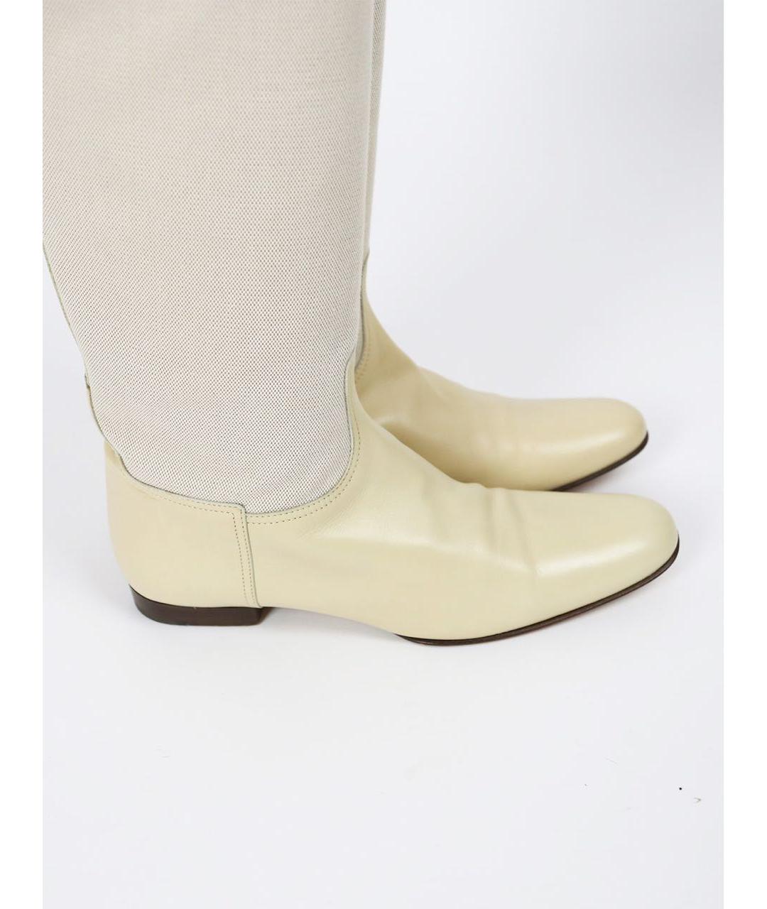 HERMES Бежевые кожаные сапоги, фото 7