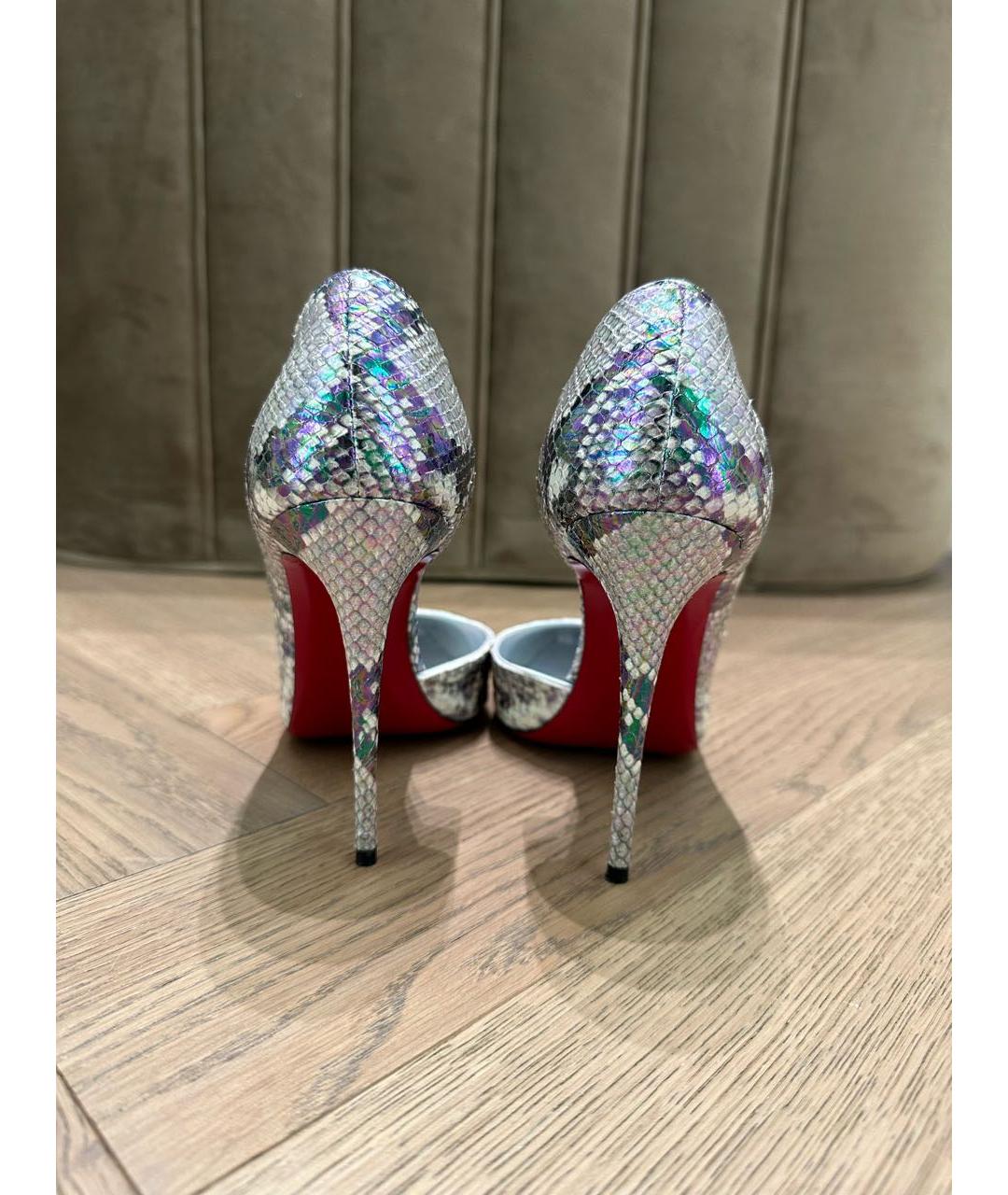 CHRISTIAN LOUBOUTIN Серые кожаные туфли, фото 3