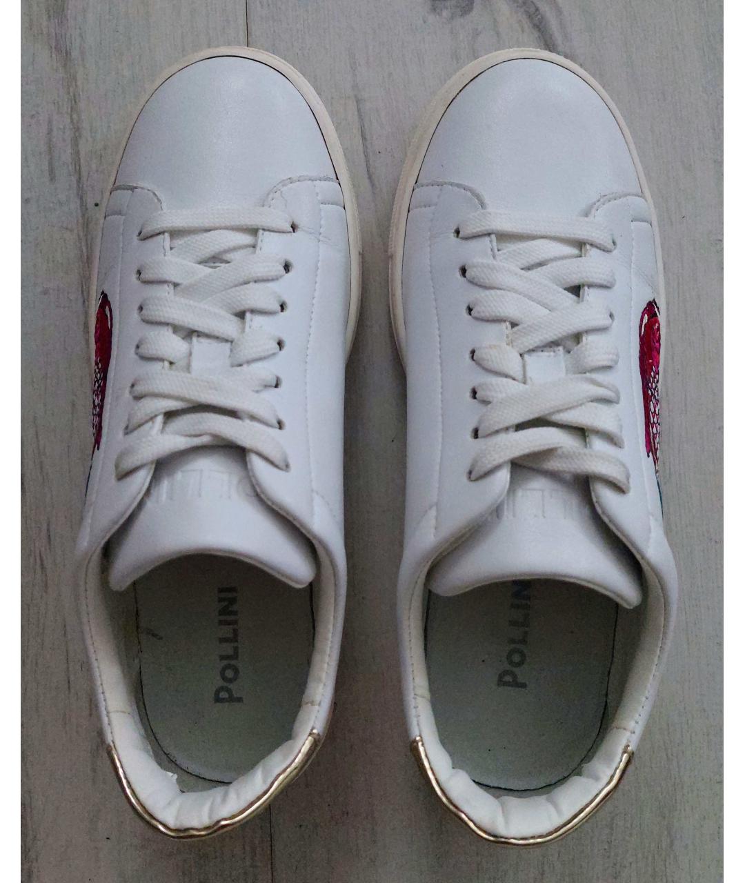 POLLINI Белые кроссовки из искусственной кожи, фото 3