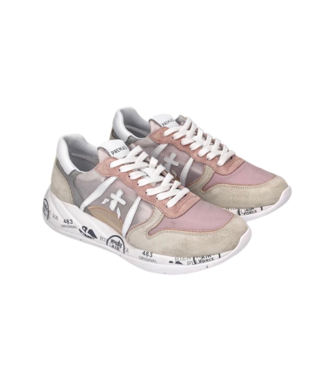 PREMIATA Розовые кожаные кроссовки, фото 2