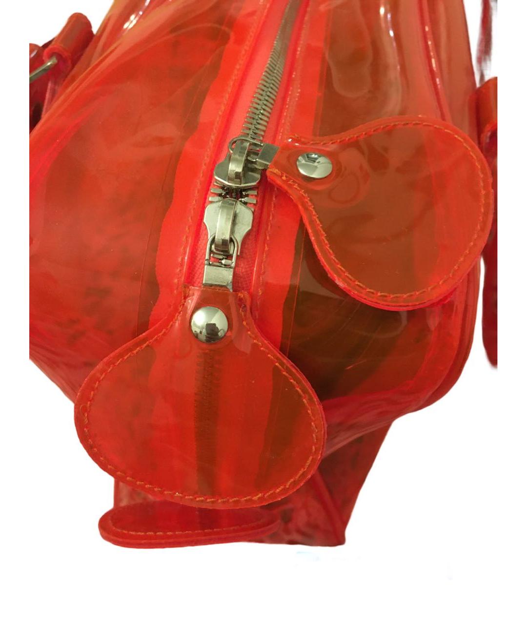 COURREGES Красная синтетическая сумка с короткими ручками, фото 3
