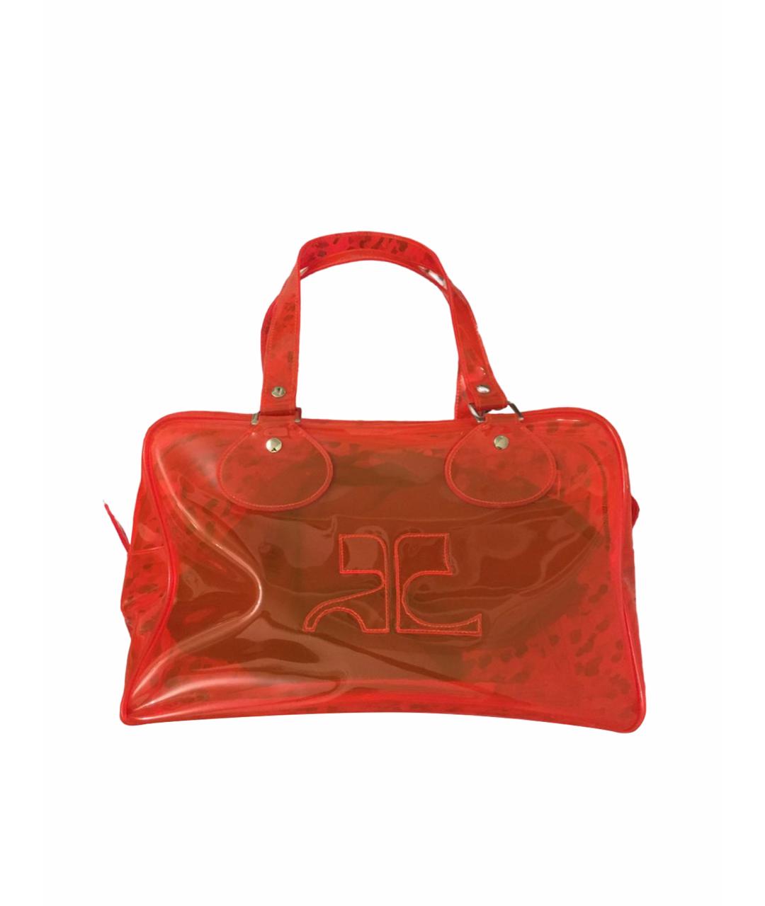 COURREGES Красная синтетическая сумка с короткими ручками, фото 1