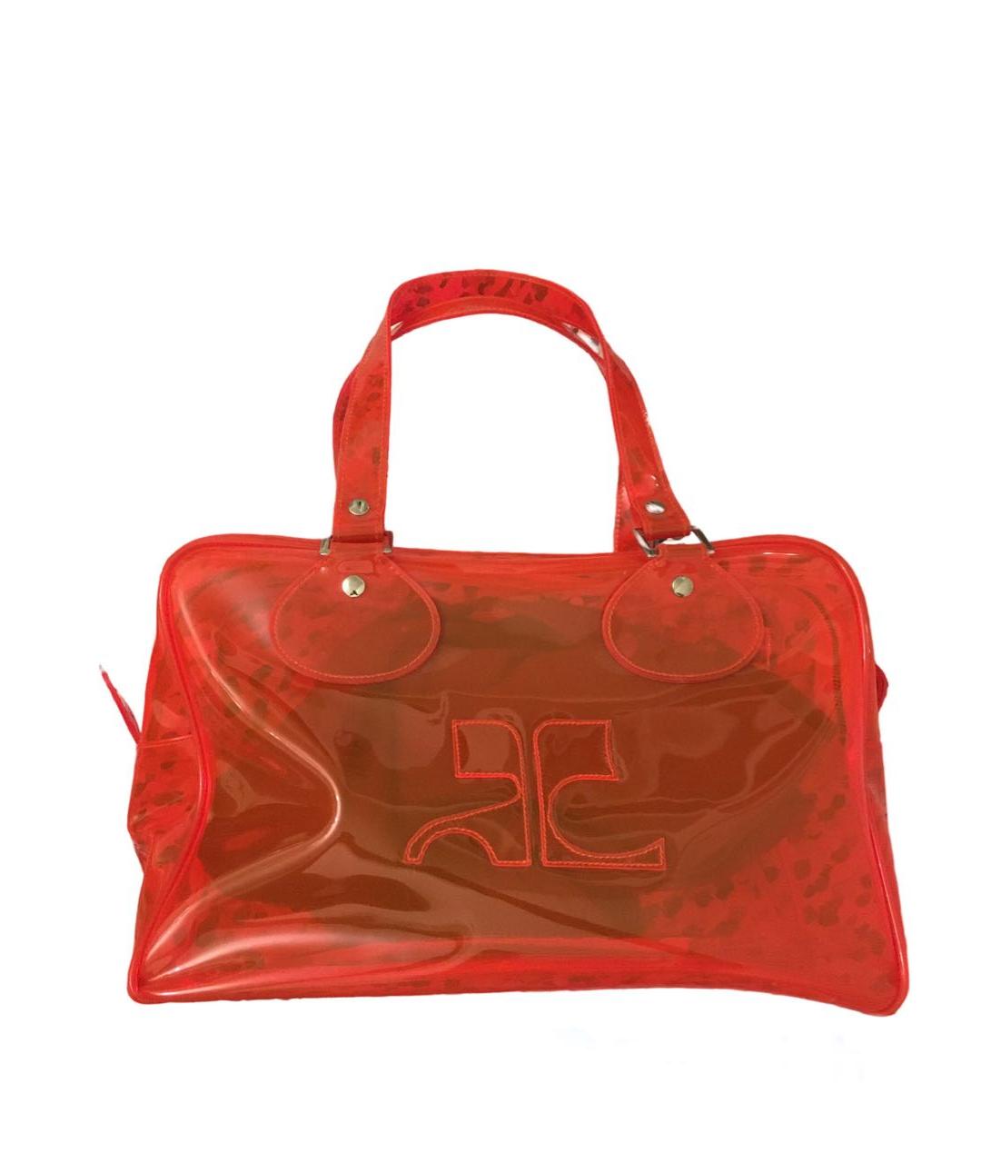COURREGES Красная синтетическая сумка с короткими ручками, фото 6