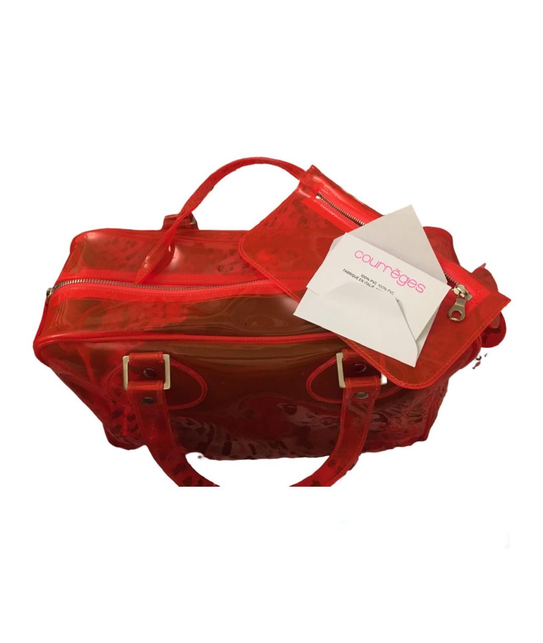COURREGES Красная синтетическая сумка с короткими ручками, фото 2