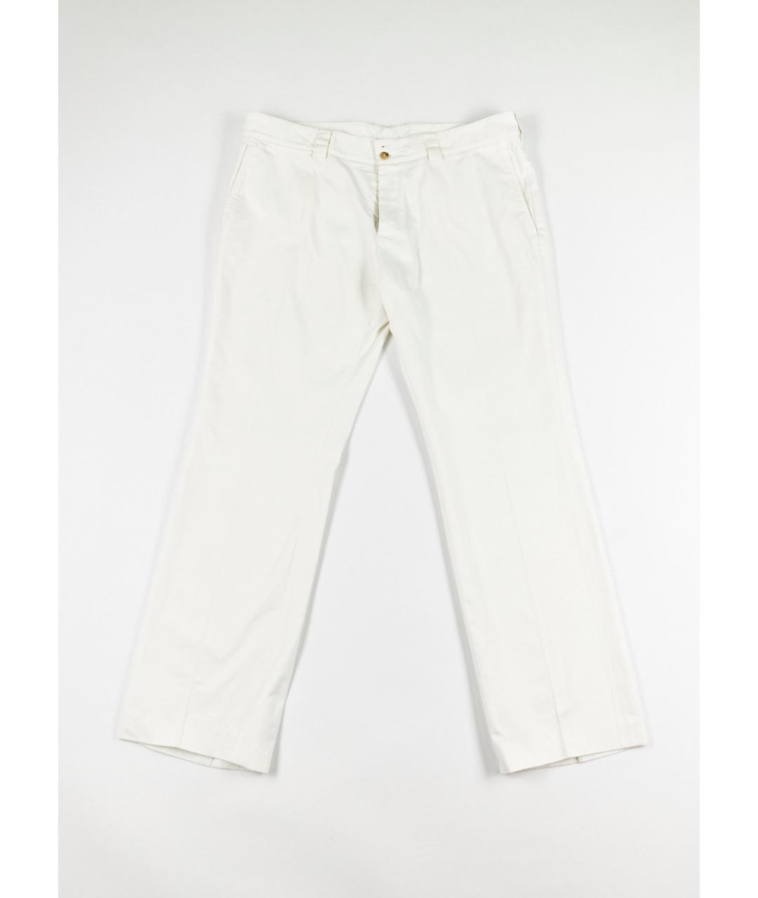 YVES SAINT LAURENT VINTAGE Белые хлопковые повседневные брюки, фото 5