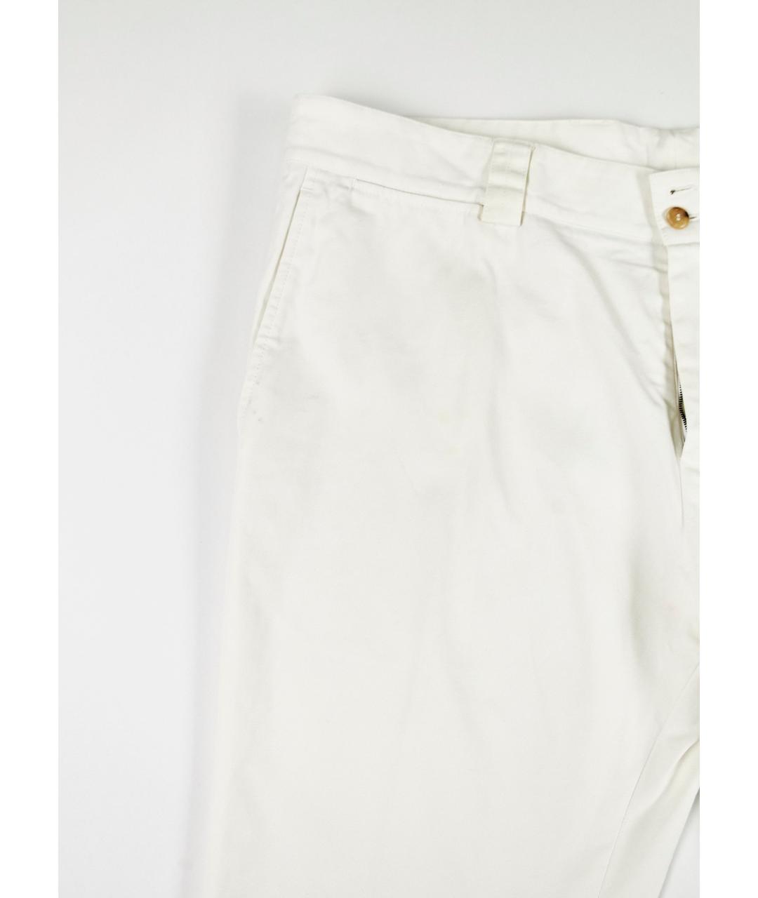 YVES SAINT LAURENT VINTAGE Белые хлопковые повседневные брюки, фото 4