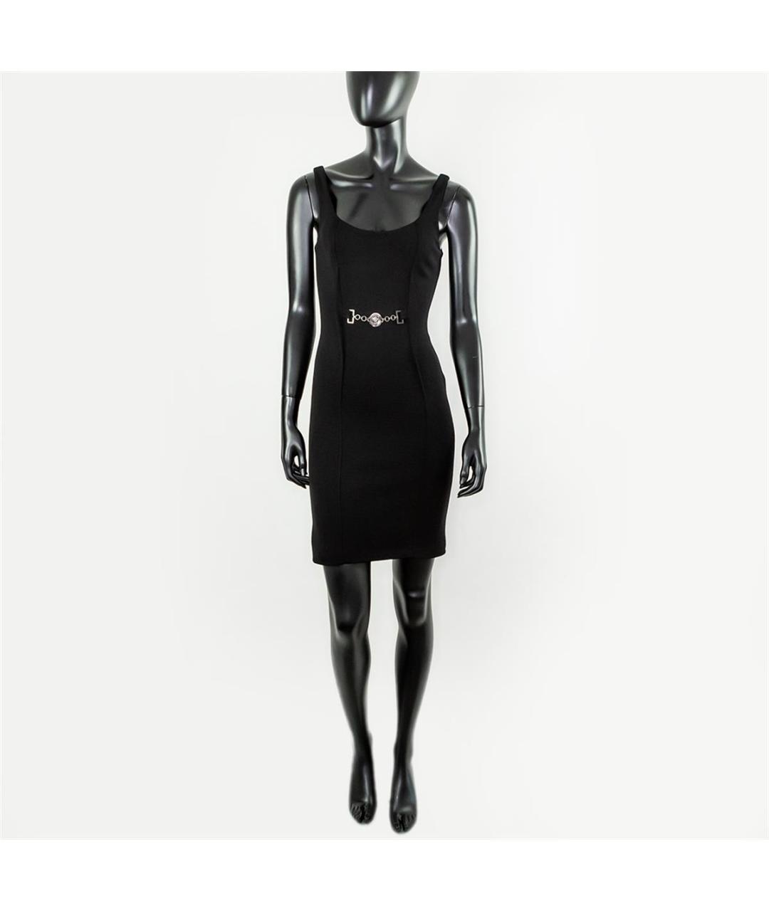 VERSACE Черное хлопковое повседневное платье, фото 4