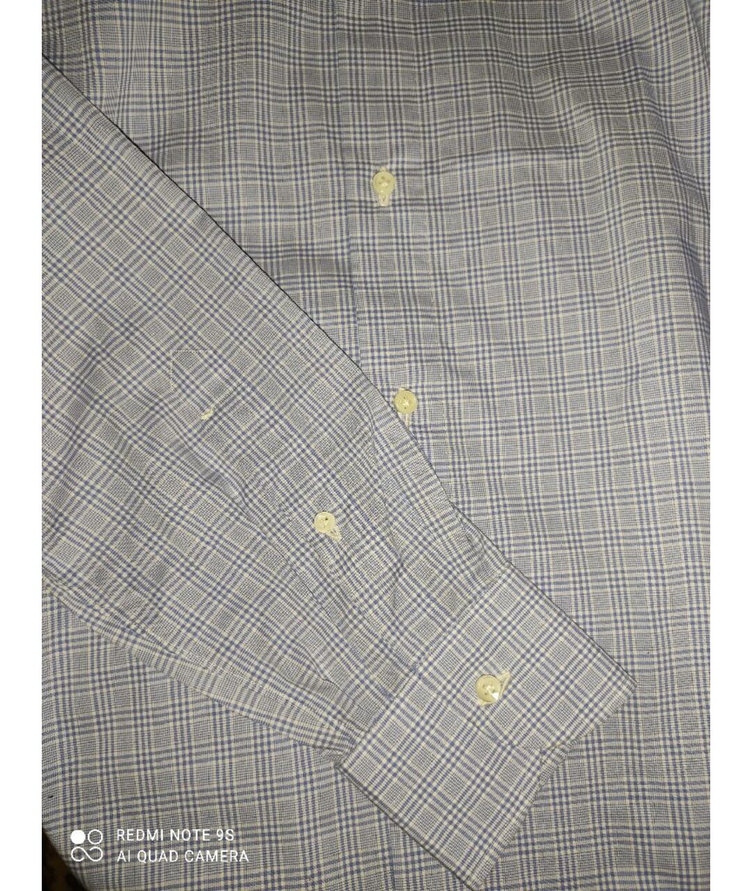 LUIGI BORRELLI Голубая хлопковая классическая рубашка, фото 4