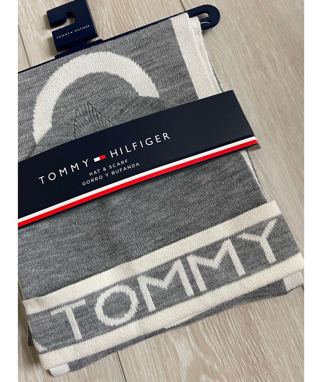 TOMMY HILFIGER Серая синтетическая шапка, фото 3