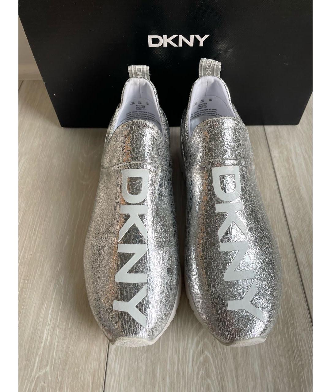 DKNY Серебряные слипоны из искусственной кожи, фото 3