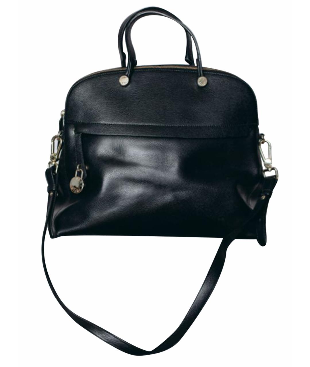 FURLA Черная кожаная сумка с короткими ручками, фото 1