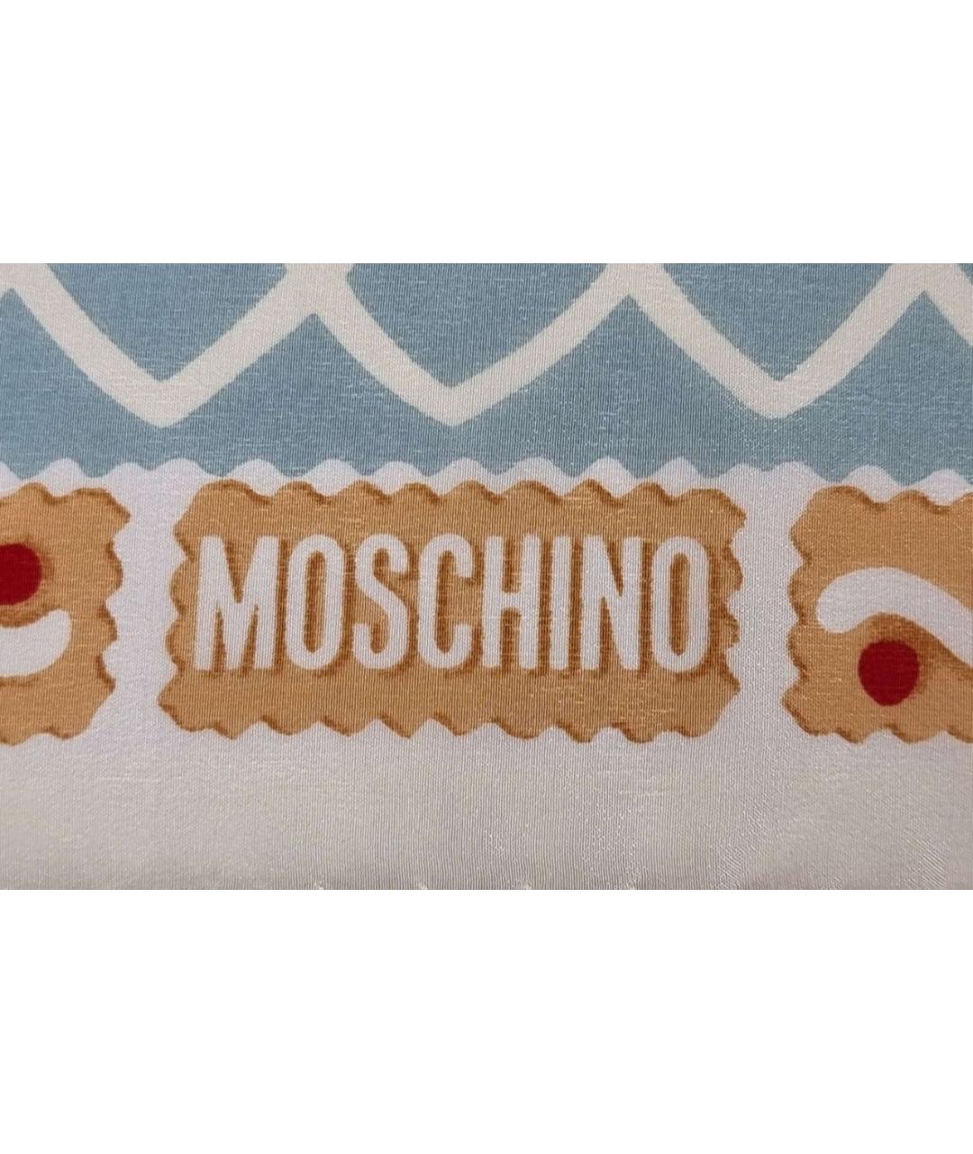 MOSCHINO Голубой шелковый платок, фото 2