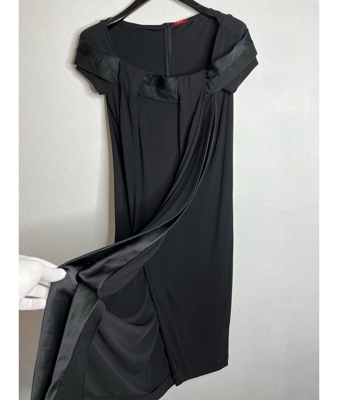 BRIONI Черное вискозное коктейльное платье, фото 3