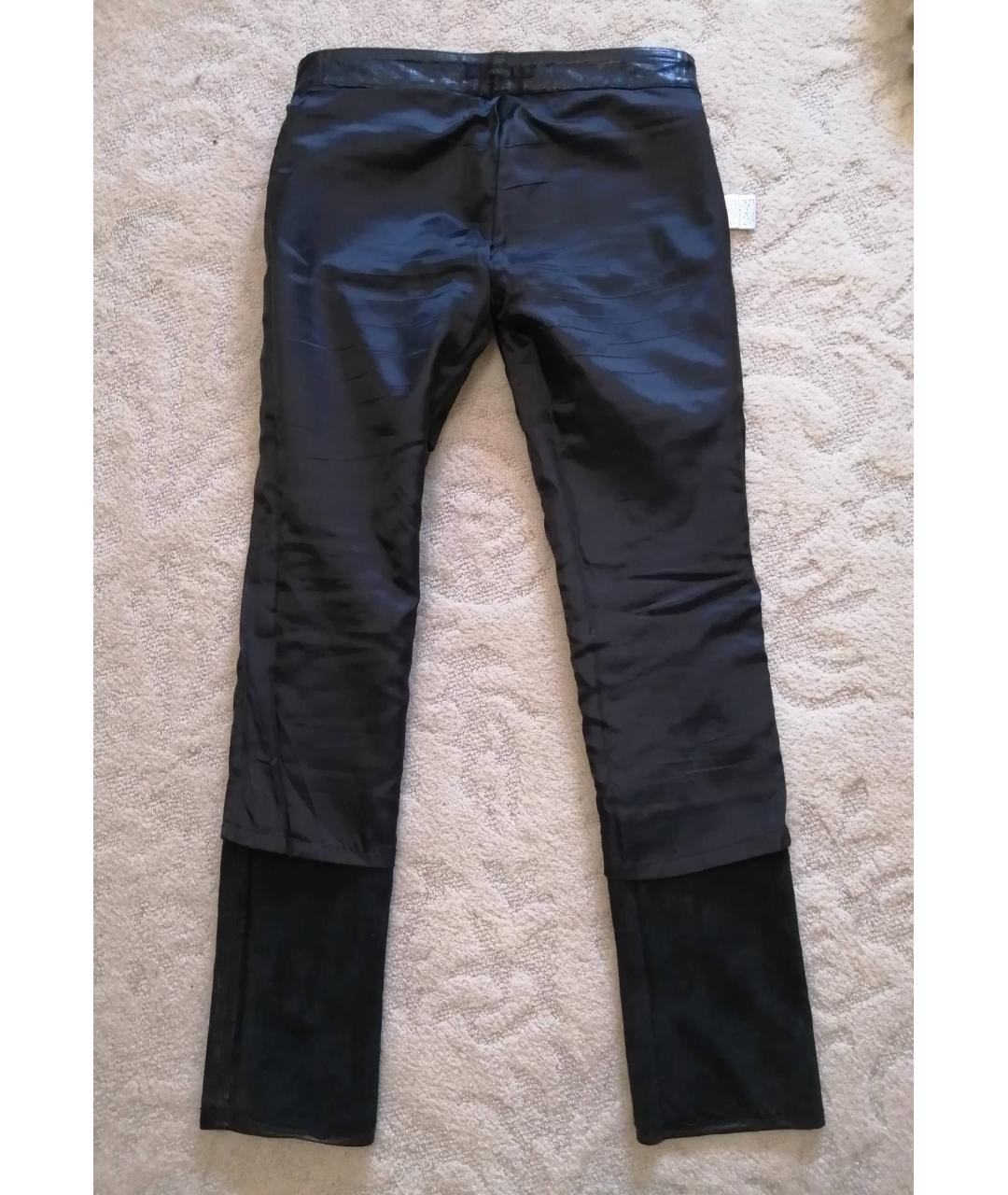 MOUSSY Черные кожаные прямые брюки, фото 9