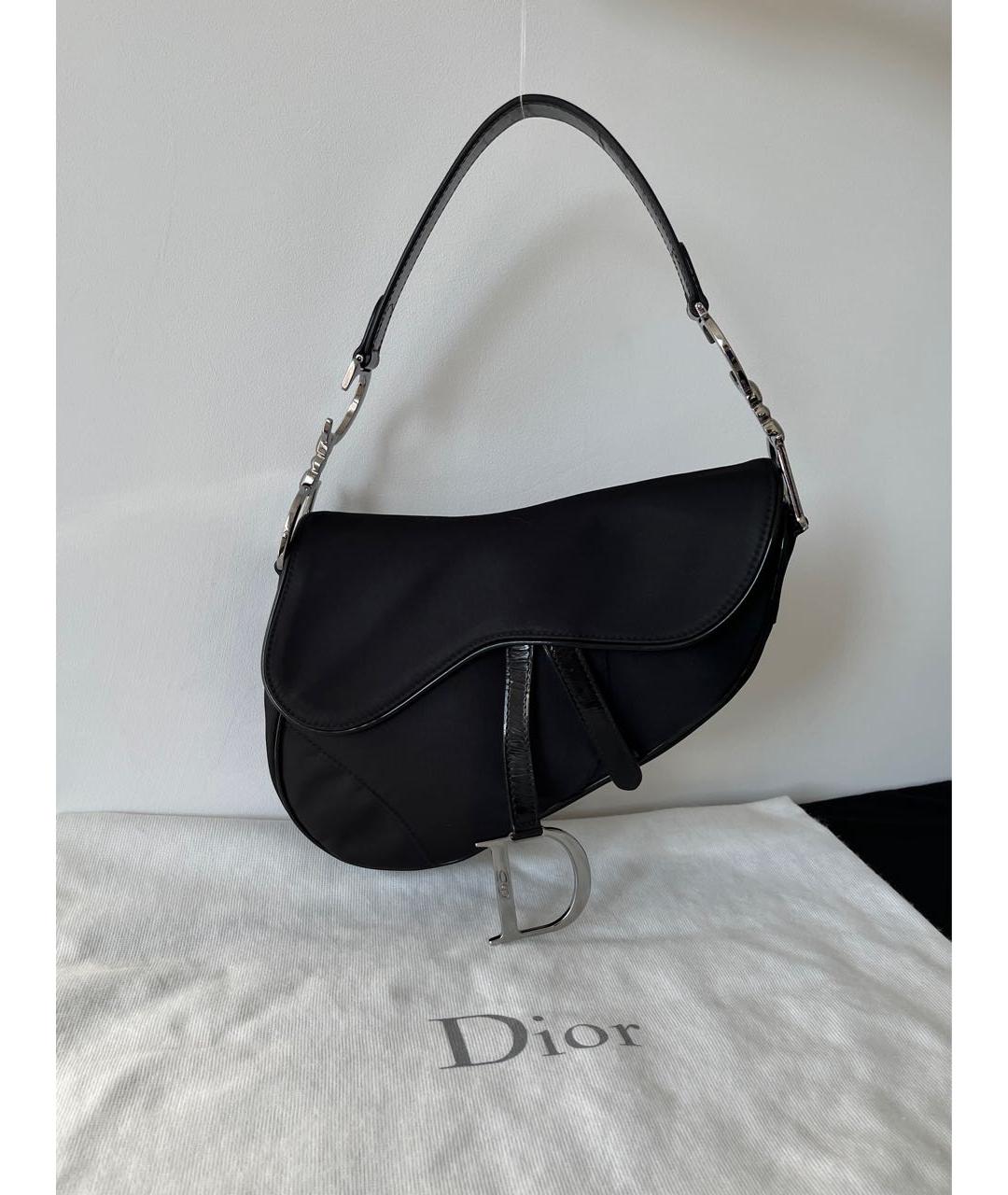 Dior black saddle bag best sale