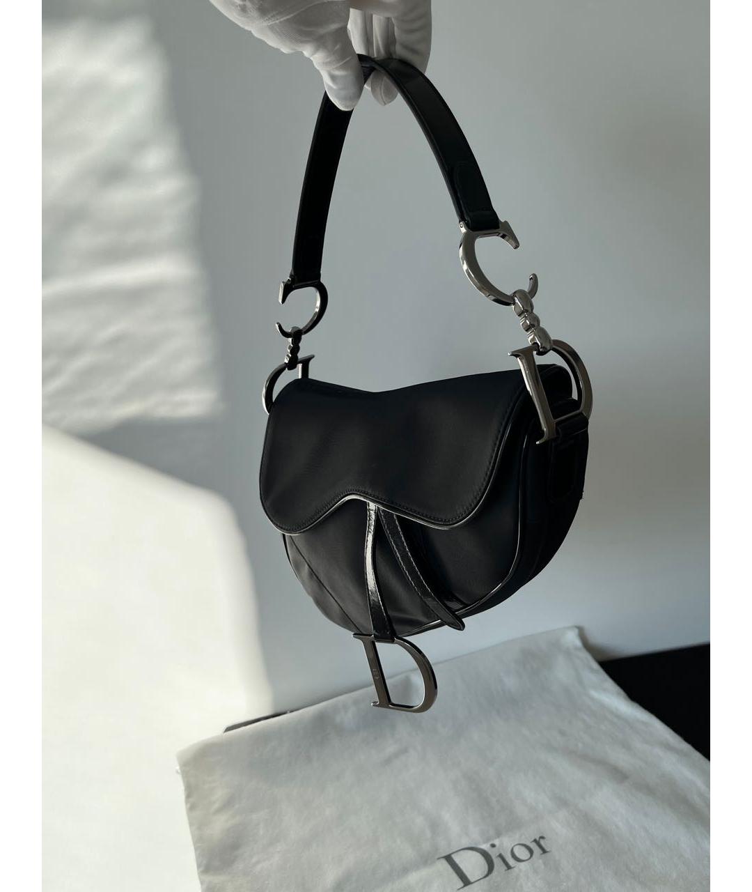 CHRISTIAN DIOR Черная сумка с короткими ручками из лакированной кожи, фото 3