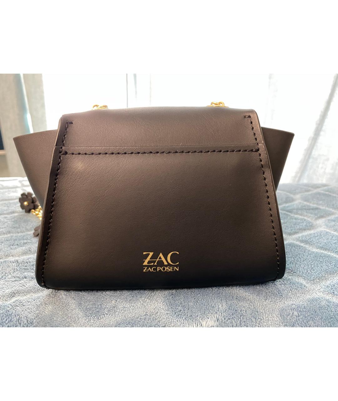 ZAC ZAC POSEN Черная кожаная сумка через плечо, фото 3