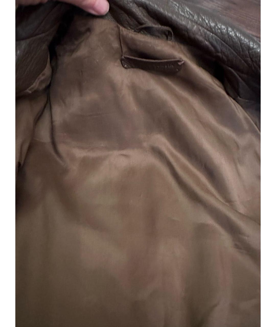 BOTTEGA VENETA Коричневая кожаная куртка, фото 6