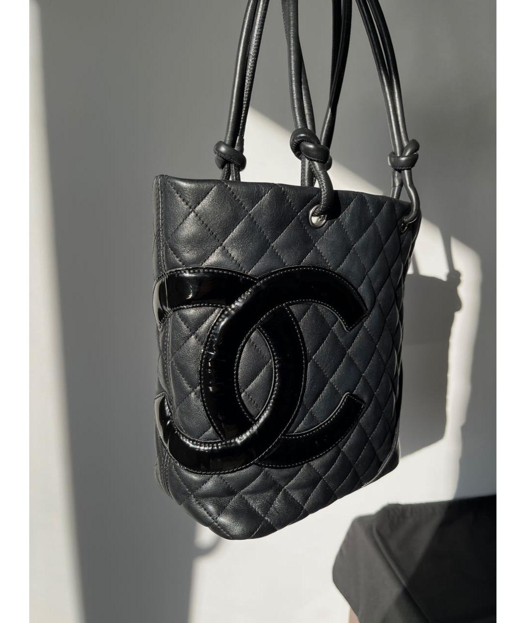 CHANEL PRE-OWNED Черная кожаная сумка тоут, фото 4