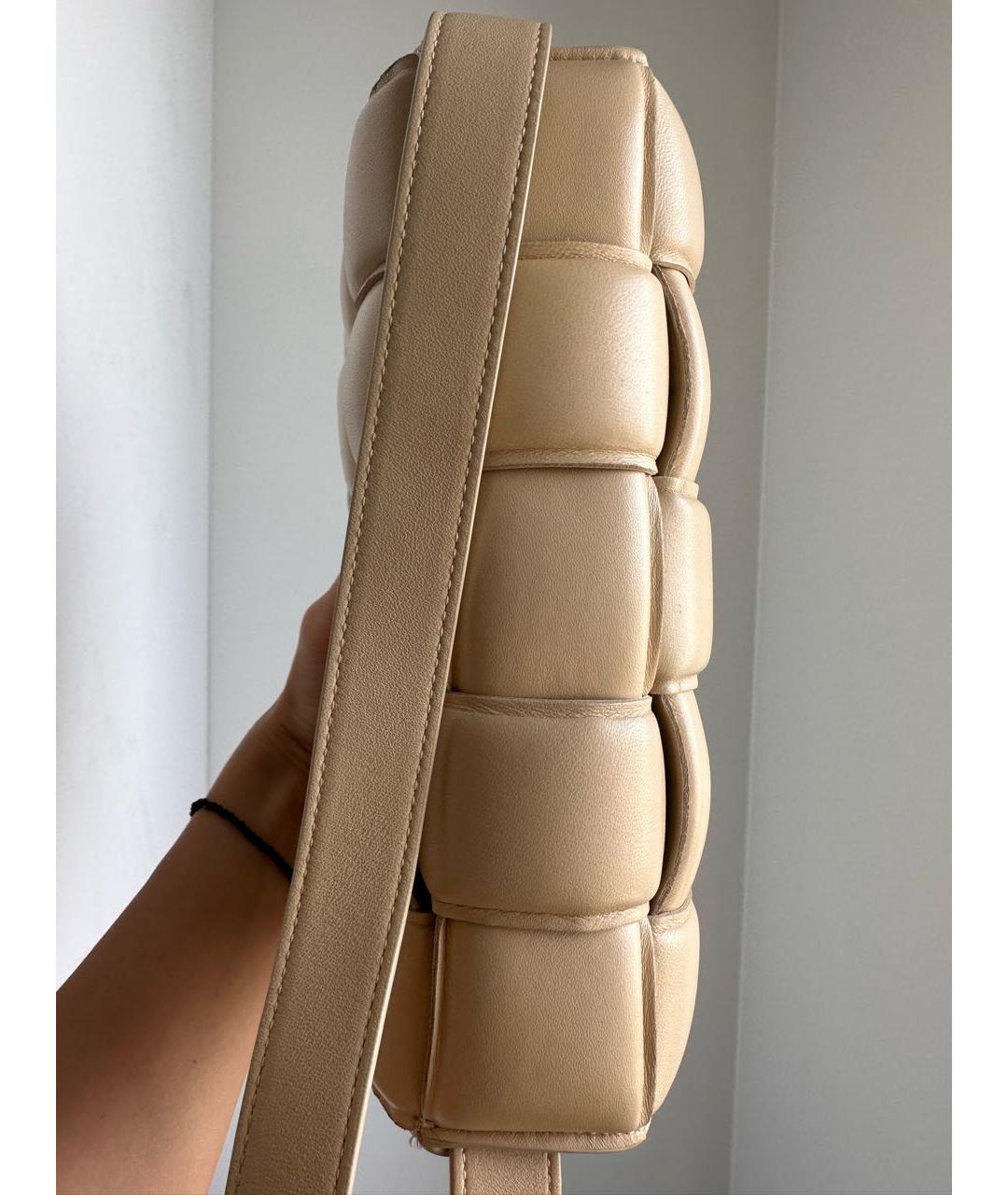 BOTTEGA VENETA Бежевая кожаная сумка через плечо, фото 4