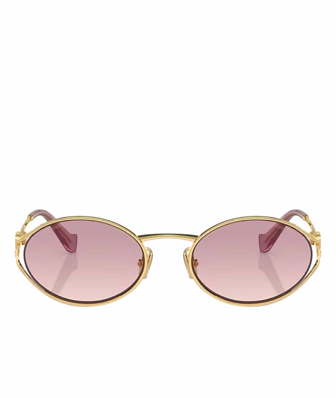 MIU MIU Розовые металлические солнцезащитные очки, фото 1