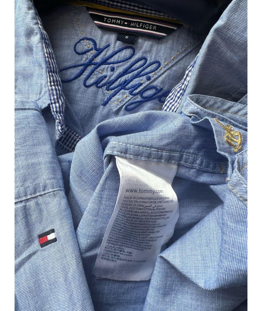TOMMY HILFIGER Голубая хлопковая рубашка, фото 3