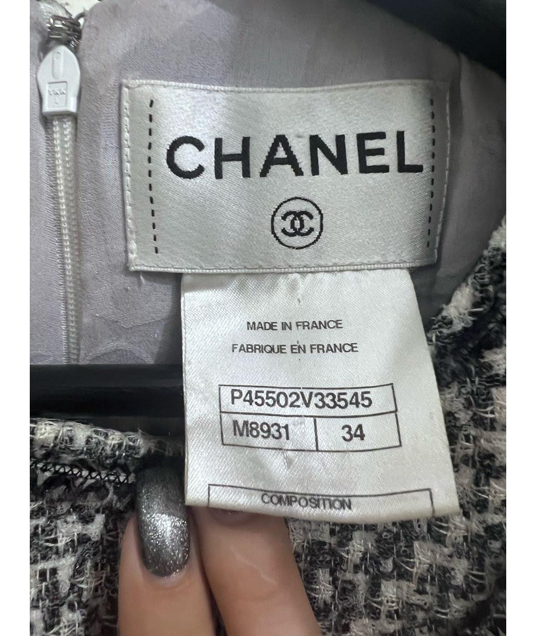 CHANEL Мульти твидовое повседневное платье, фото 3