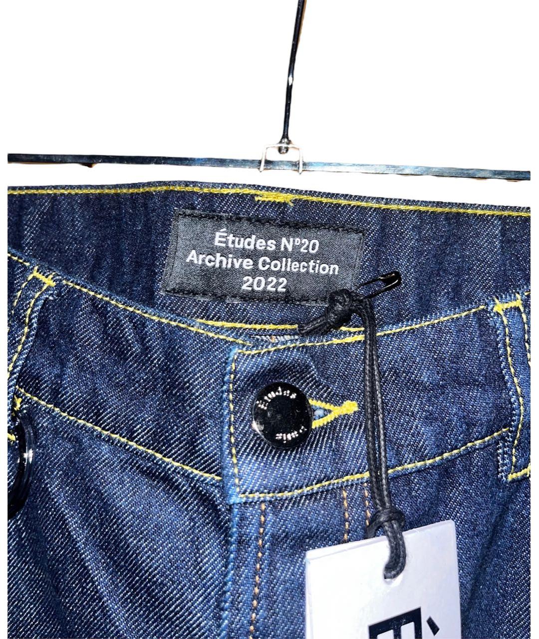 ETUDES Темно-синие хлопковые прямые джинсы, фото 4