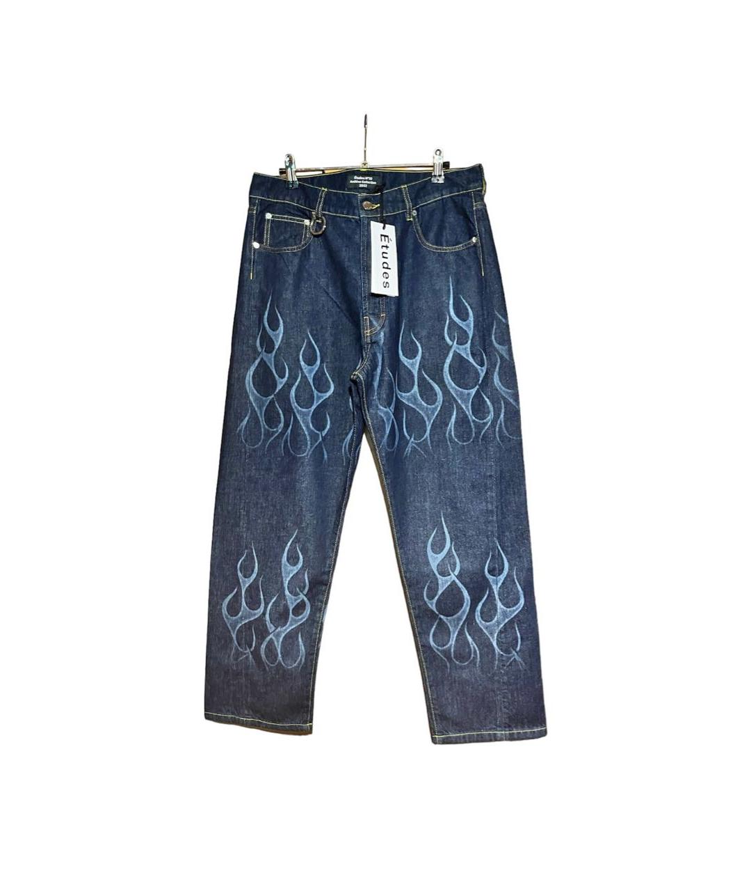ETUDES Темно-синие хлопковые прямые джинсы, фото 5