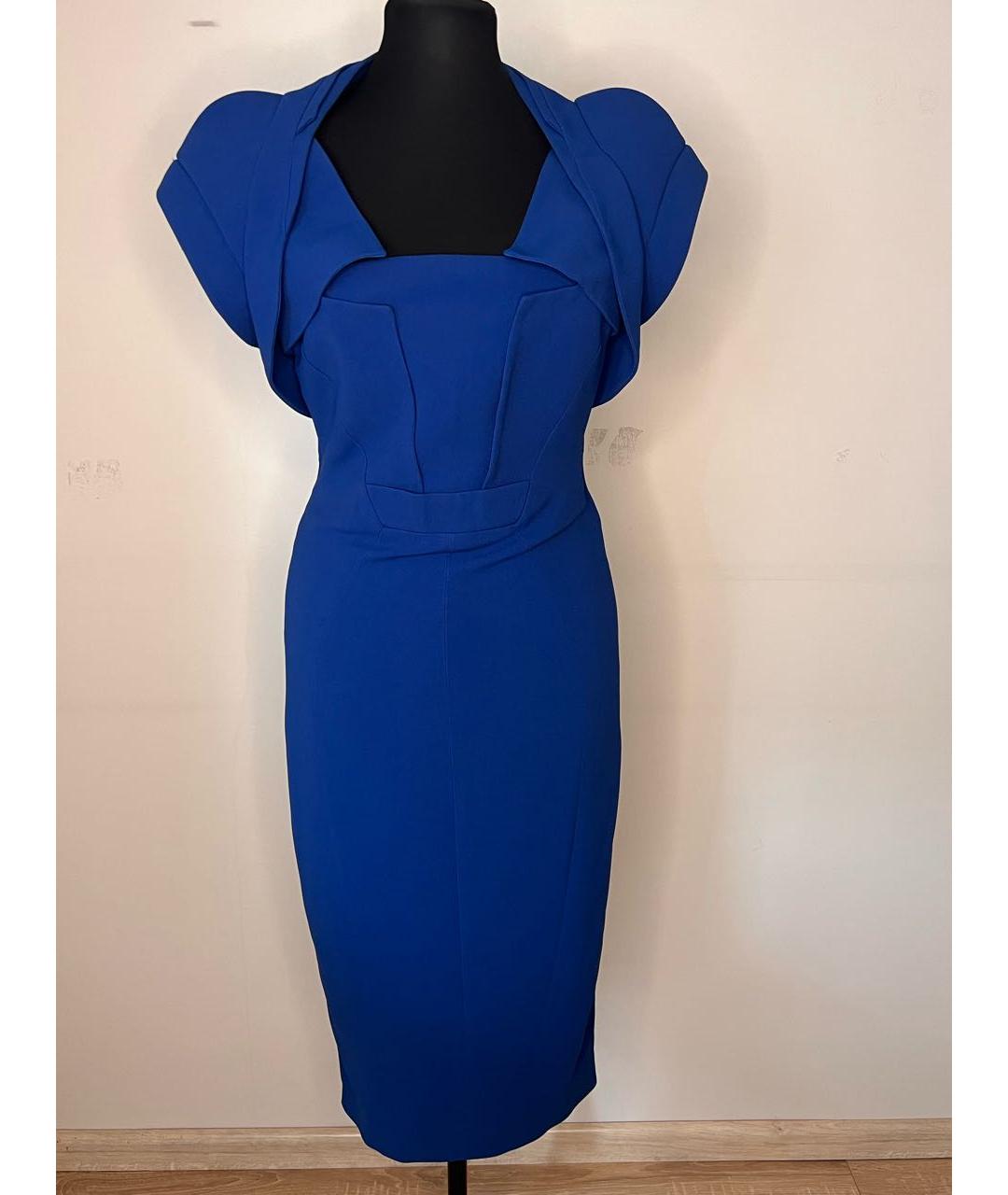 ANTONIO BERARDI Синее вискозное коктейльное платье, фото 6