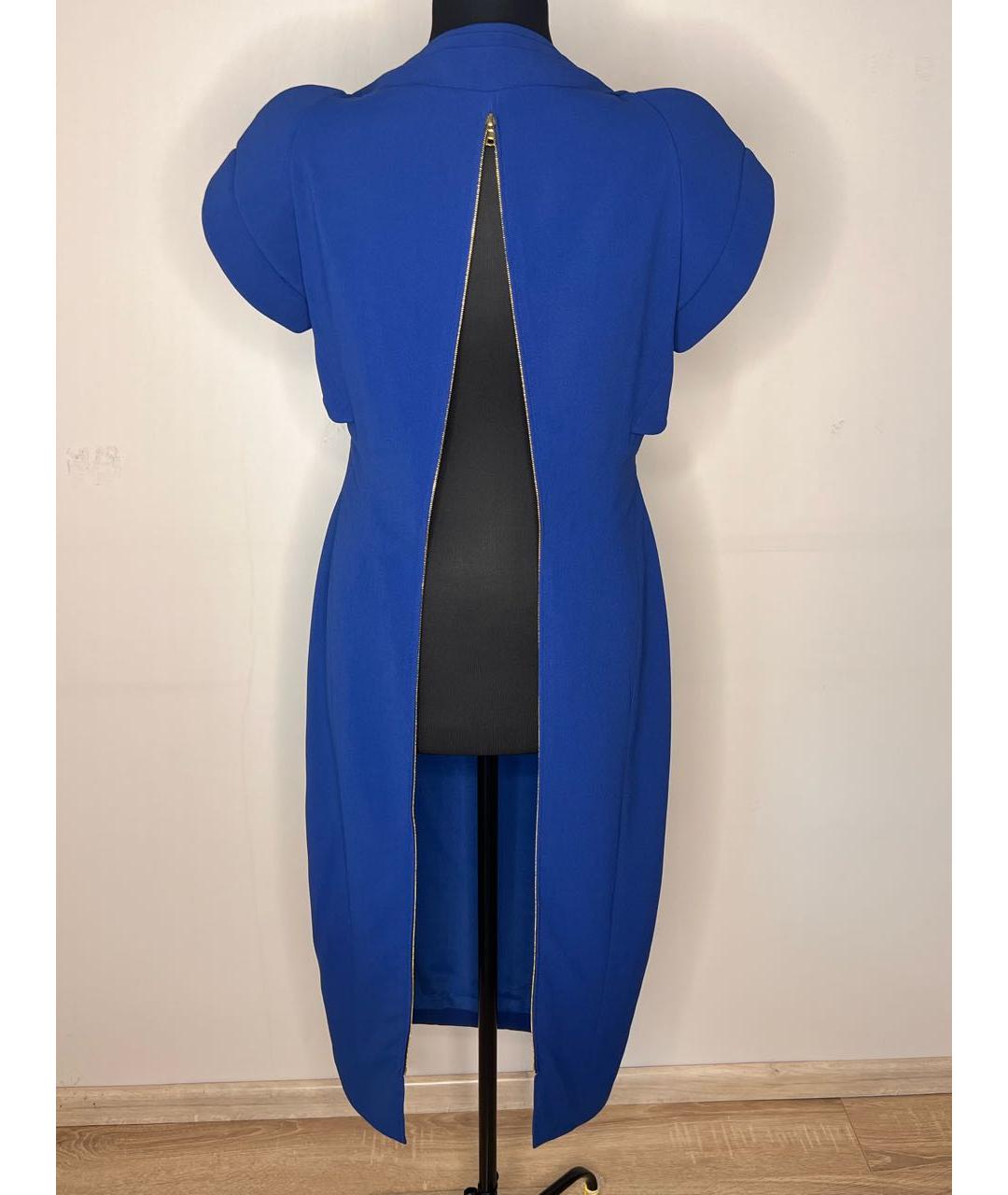 ANTONIO BERARDI Синее вискозное коктейльное платье, фото 3