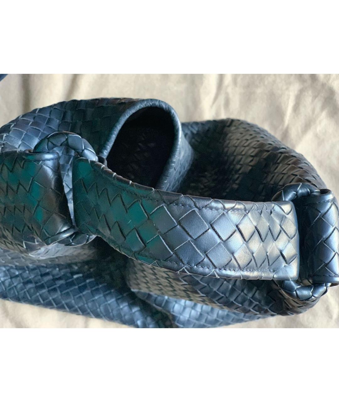 BOTTEGA VENETA Темно-синяя кожаная сумка тоут, фото 4