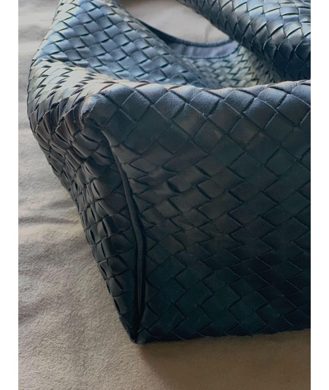 BOTTEGA VENETA Темно-синяя кожаная сумка тоут, фото 2