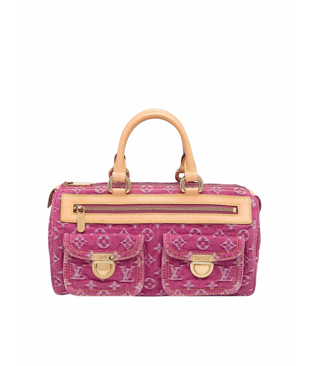 LOUIS VUITTON Розовая деним сумка с короткими ручками, фото 1