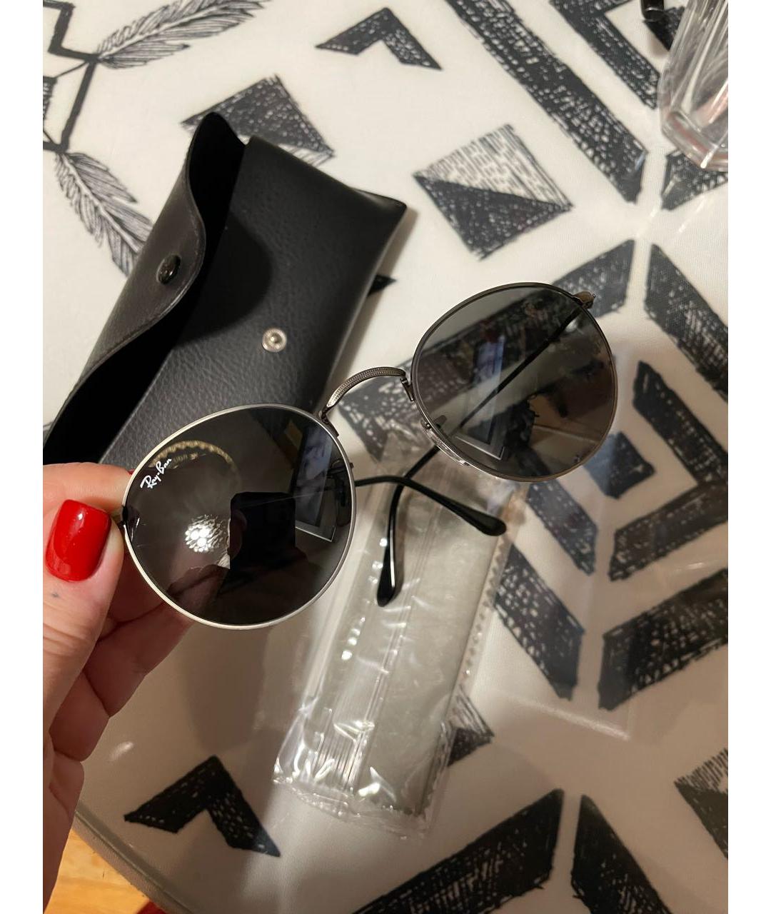 RAY BAN Серые металлические солнцезащитные очки, фото 3
