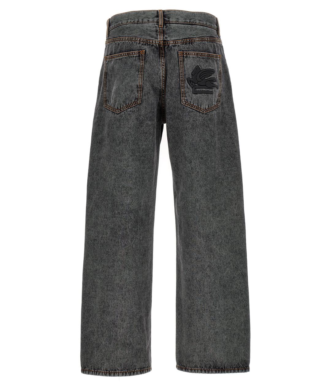 ETRO Серые хлопковые прямые джинсы, фото 2