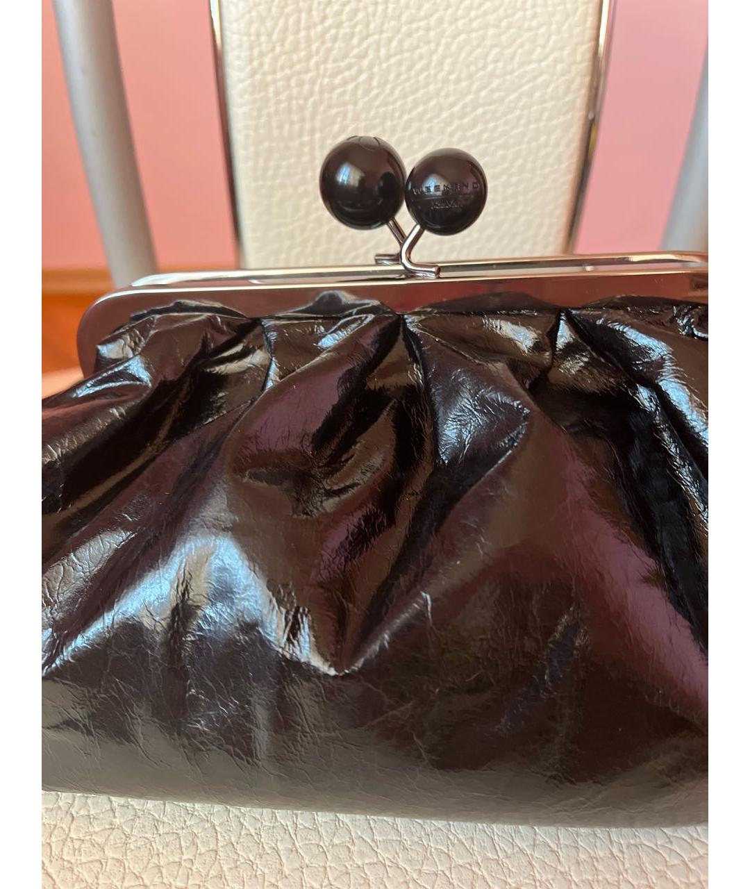 WEEKEND MAX MARA Черная сумка через плечо из лакированной кожи, фото 2