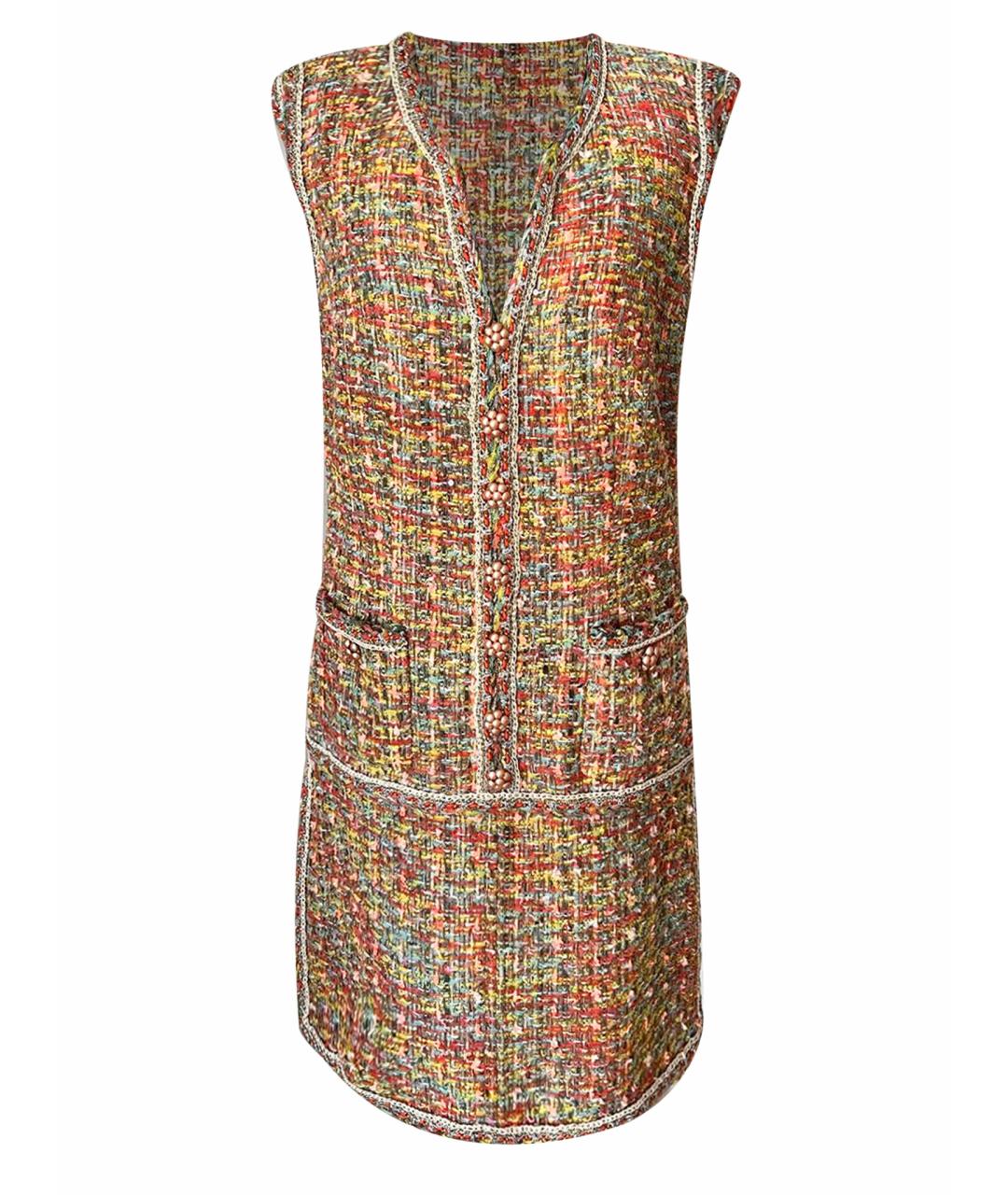 CHANEL Мульти твидовое коктейльное платье, фото 1